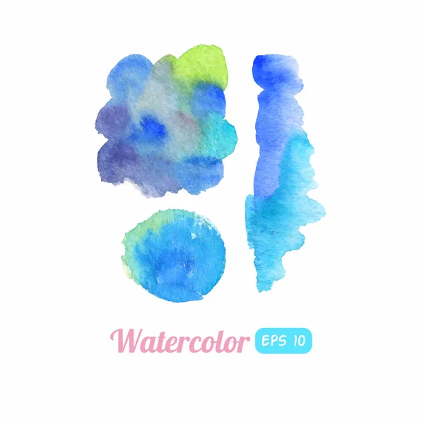 Conjunto de aquarela coloridas manchas abstratas — Vetor de Stock