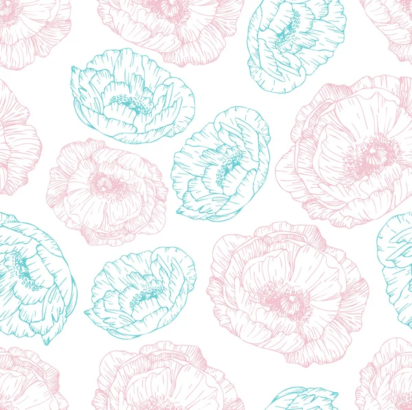 Watercolor floral seamless pattern — Stock Vector