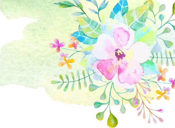 Suluboya çiçekli çerçeve