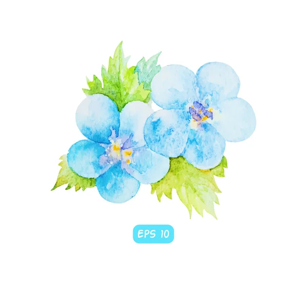 Aquarel bloem met bladeren — Stockvector