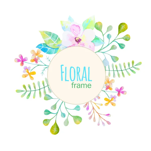 Suluboya çiçekli çerçeve