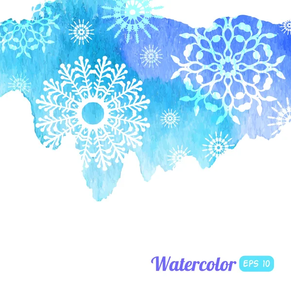 Hintergrund mit abstrakten Flecken und Schneeflocken — Stockvektor