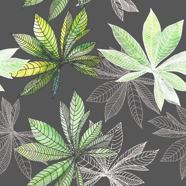 Modèle sans couture avec des feuilles — Image vectorielle