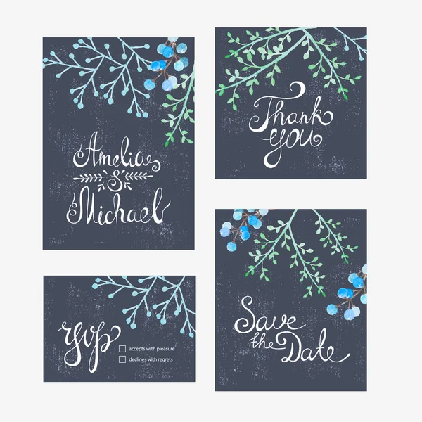 Tarjeta de invitación con flores — Vector de stock