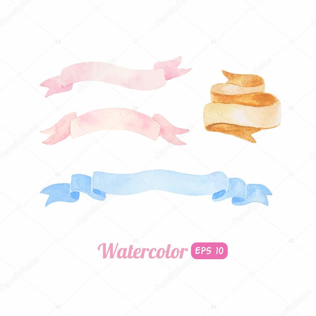 Watercolor ribbon set