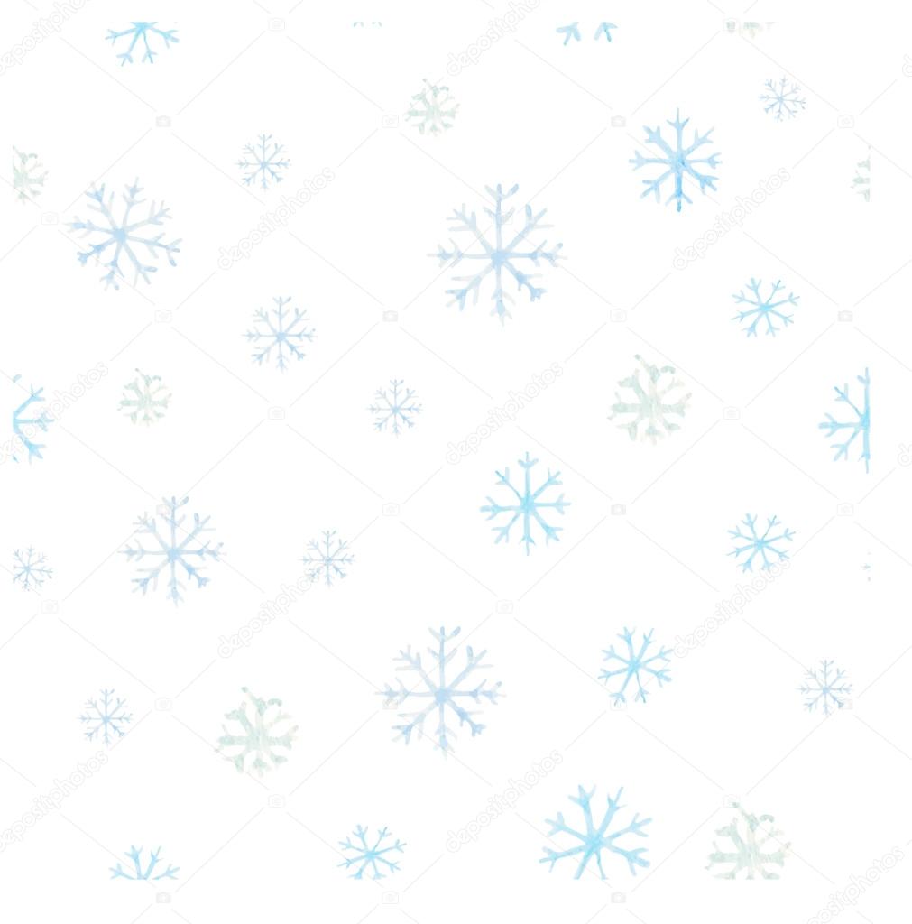 Seamless pattern with falling snowflakes