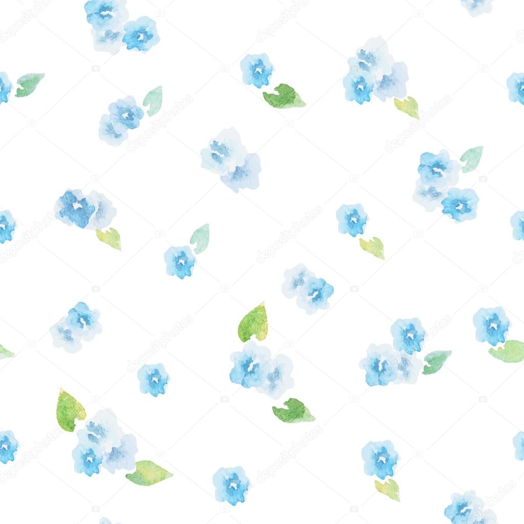 Pattern with watercolor flowers