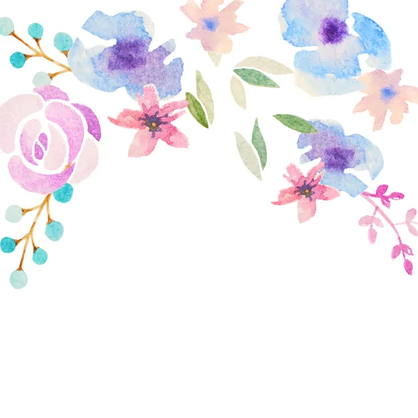 Einladungskarte mit Aquarellblumen für Ihren Hochzeitstag — Stockvektor