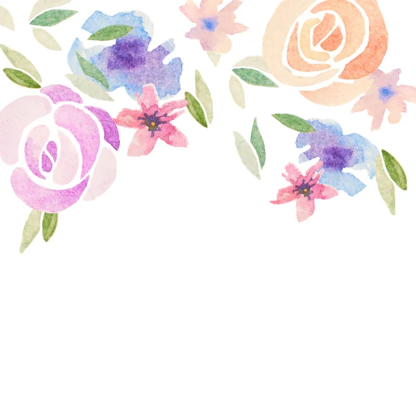 Einladungskarte mit Aquarellblumen für Ihren Hochzeitstag — Stockvektor