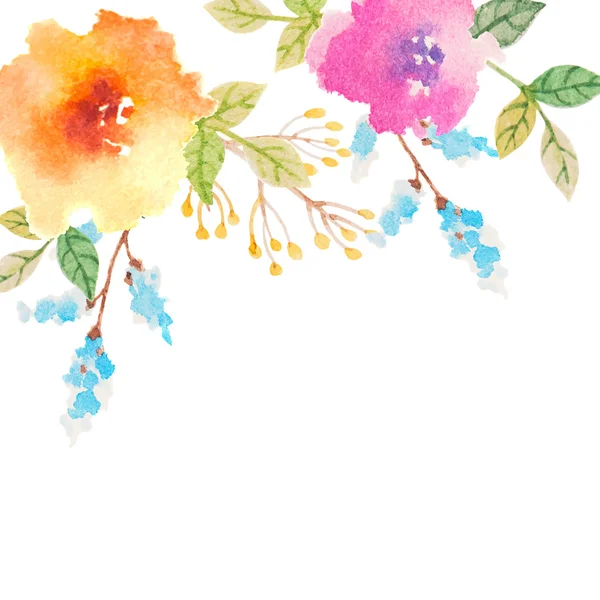 Suluboya çiçekli davetiye, düğün günü için