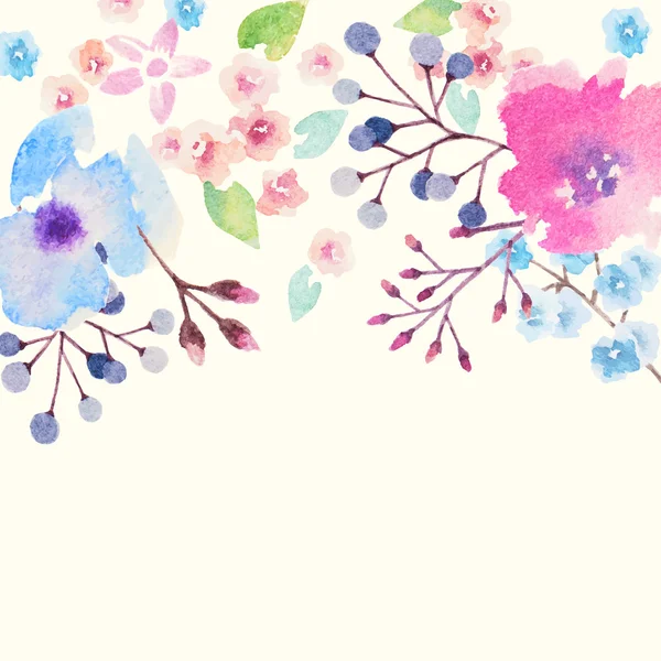 Suluboya çiçekli davetiye, düğün günü için