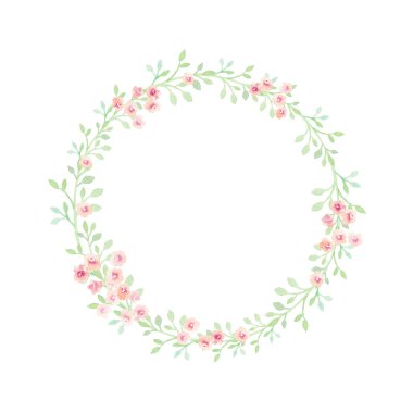  Suluboya çiçek çelenk el çekilmiş