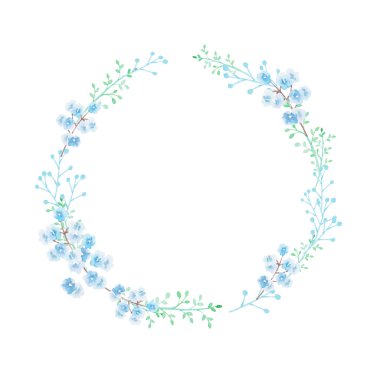  Suluboya çiçek çelenk el çekilmiş