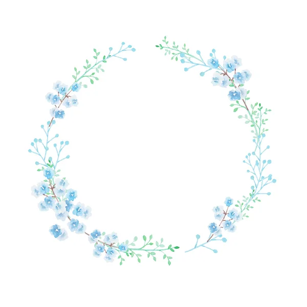 Handgezeichneter Aquarell-Blumenkranz — Stockfoto