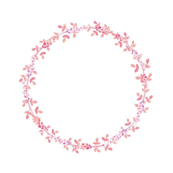 Ręcznie rysowane Wieniec kwiatów akwarela — Zdjęcie stockowe