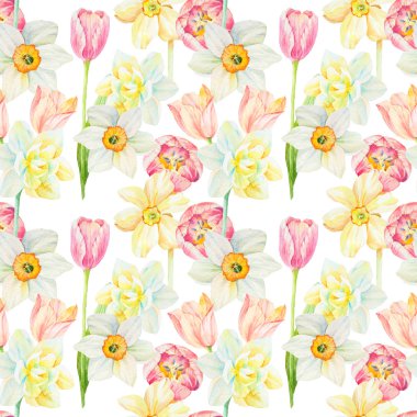 Suluboya çiçek deseni