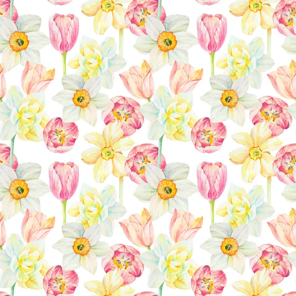 Aquarel bloemenpatroon — Stockfoto