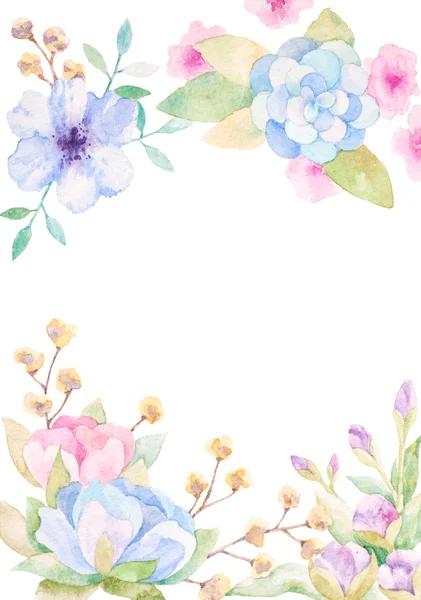 Suluboya çiçekli davetiye, düğün günü için