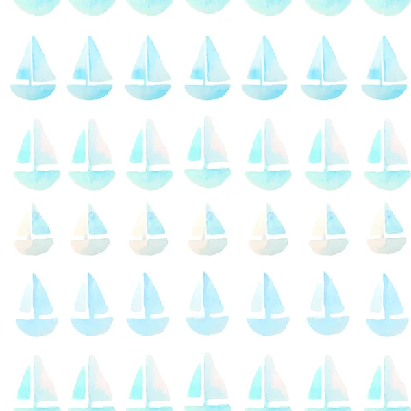 Aquarel naadloze patroon met schepen — Stockfoto