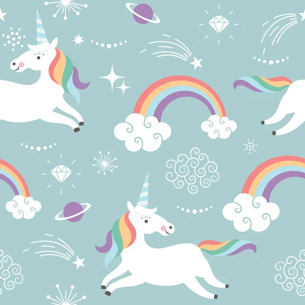 Unicornios fondo mágico — Vector de stock