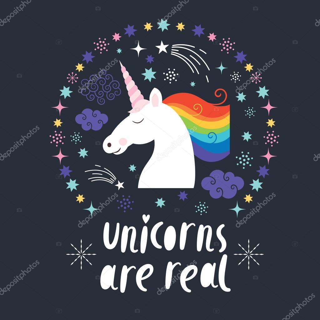 Unicorns are real vector illustration