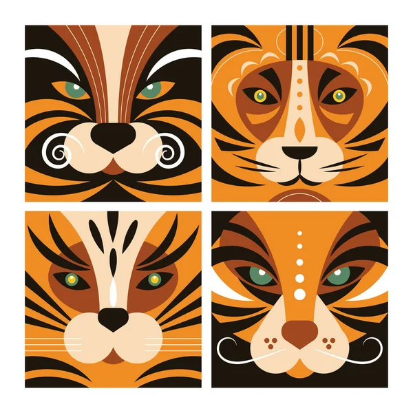 Collection Animals Set Vector Illustration — Stock Vector