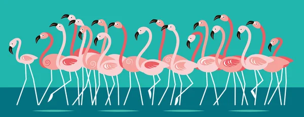 Pembe Flamingolu Kusursuz Desen — Stok Vektör