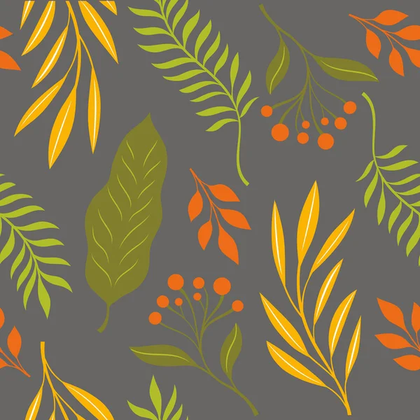 Modèle Sans Couture Avec Des Feuilles Tropicales Illustration Vectorielle — Image vectorielle