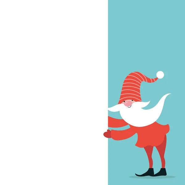 Babbo Natale Cartoni Animati Banner Design Piatto — Vettoriale Stock