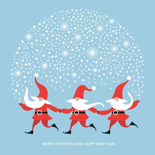 サンタ句クリスマスの背景休日のカードデザイン 冬の風景 ベクトルイラスト — ストックベクタ