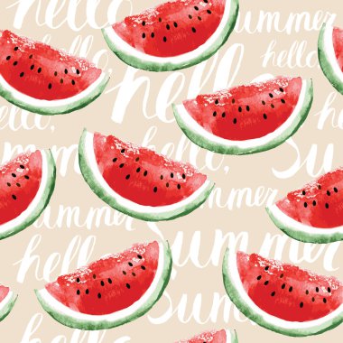 Seamless pattern with watermelons clipart
