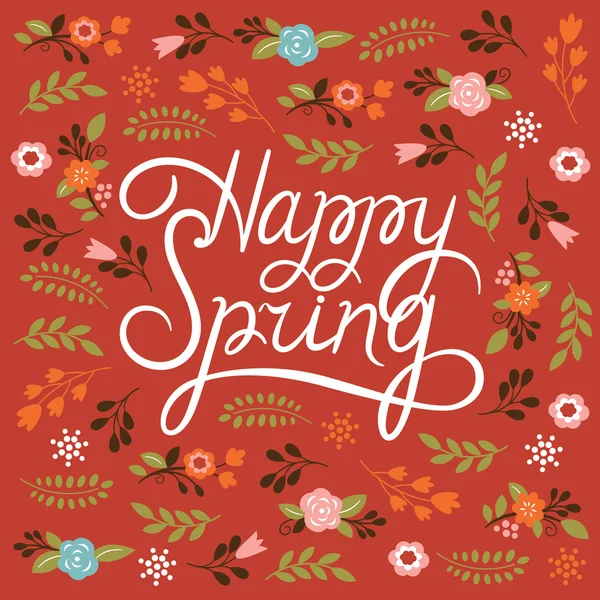 Cartão de primavera floral — Vetor de Stock
