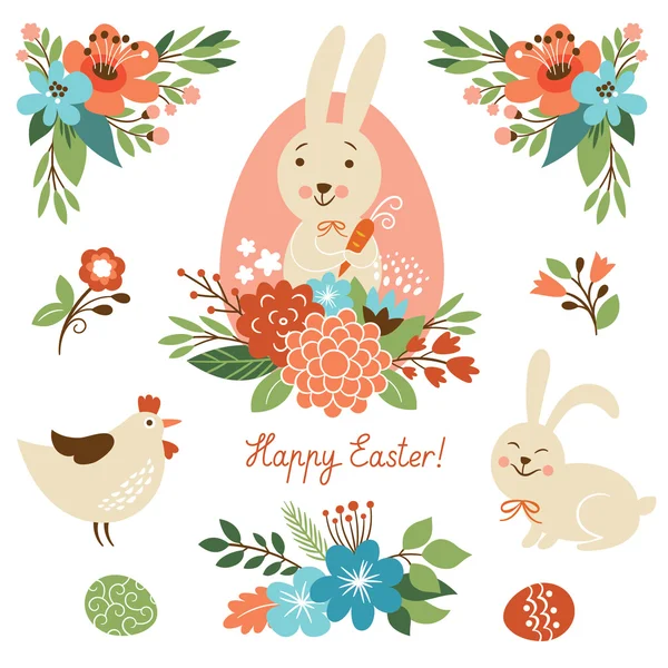 Happy easter graphic elements — Stock Vector