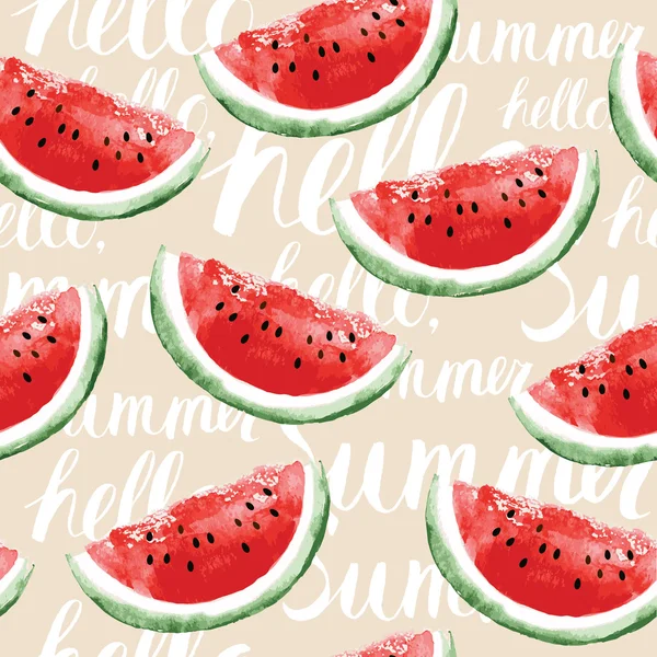 Seamless pattern with watermelons