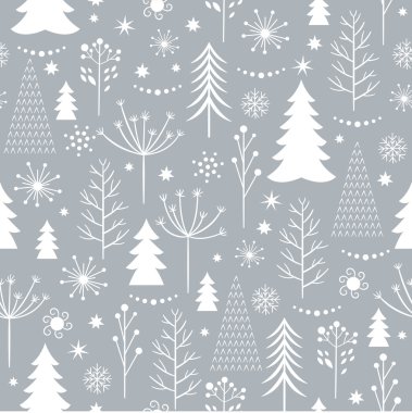 Dikişsiz gri Noel desen