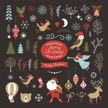 Big Set of Christmas graphic elements clipart