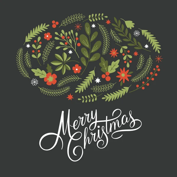 Vrolijk kerstbelettering — Stockvector