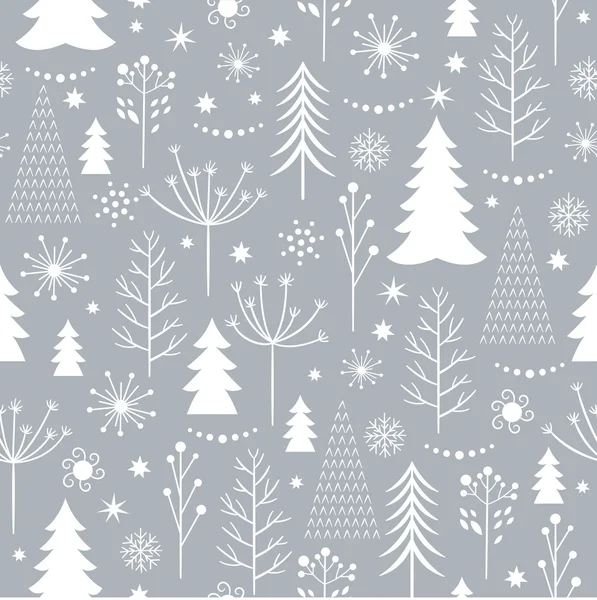 Seamless gray Christmas pattern — Stock Vector
