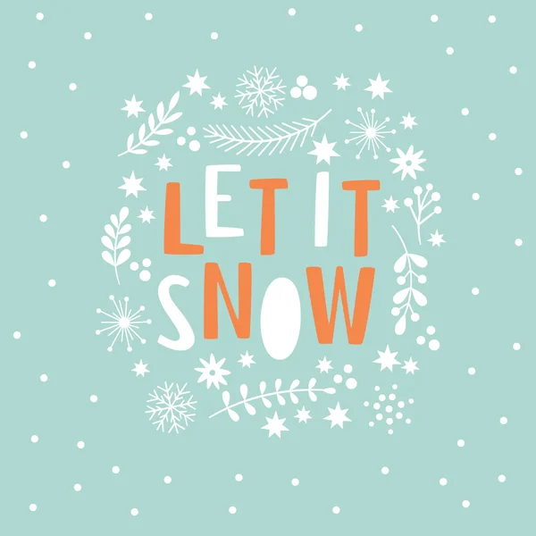 Let It Snow Lettering — Stock Vector