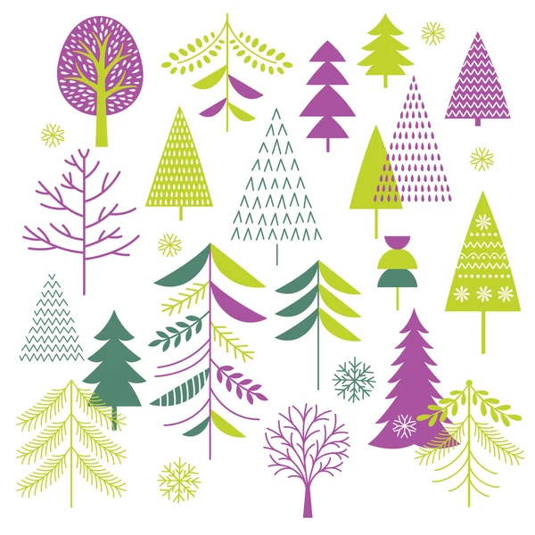 Arbres de Noël colorés — Image vectorielle