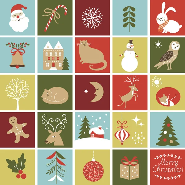 Vánoční obrázky a postavy — Stockový vektor