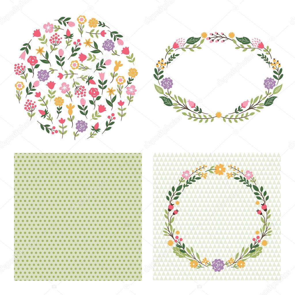 set graphic elements ,floral frames