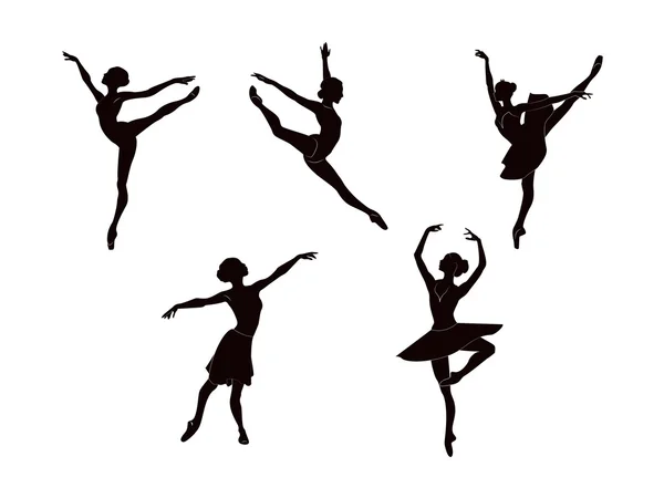 Ballerina silhouetten — Stockvector