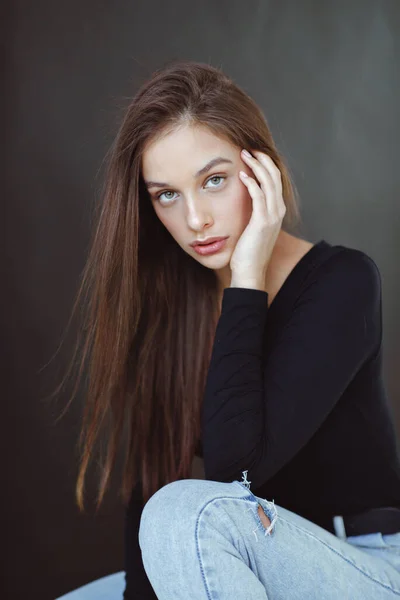 Portrait Beautiful Girl Glamorous Girl — Stock Photo, Image