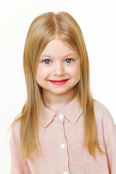 Portrait Little Fashionable Girl Studio — Stockfoto