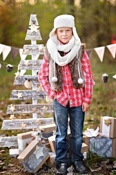 Küçük çocuklar Noel tarzı portresi — Stok fotoğraf