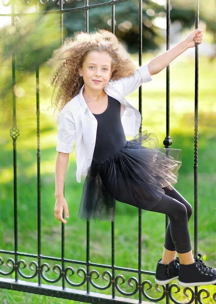 Portrait of a beautiful fashion little girl — Stock Photo, Image