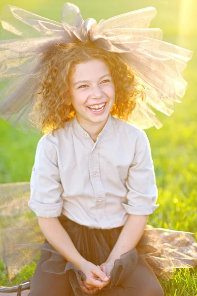 Portrait of a beautiful fashion little girl — Stock Photo, Image