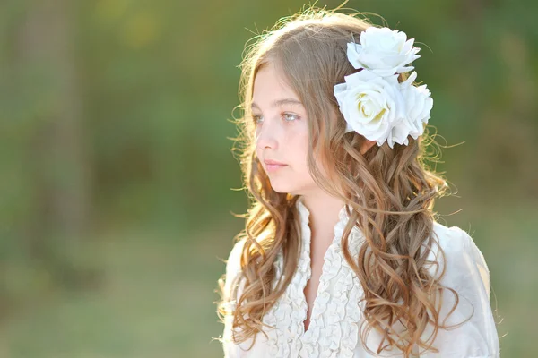 Portrait of a beautiful fashion little girl — Stock Photo, Image