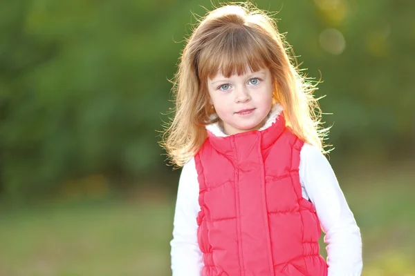 Portrait de petite fille en plein air en été — Photo